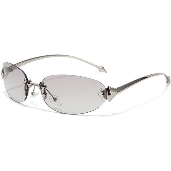 Gafas De Sol Sin Montura Y2K Para Mujer Moda Retro Gafas De Sol Ovaladas DiseñO De Lujo De Alta Gama Accesorio De Moda-image