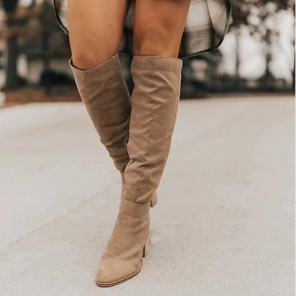Wysokie Buty Damskie Moda Boczny Zamek BłYskawiczny Buty JeźDzieckie Damskie Buty Na Wysokim Obcasie Rozmiar 43 Damskie Buty Za Kolano Botas De Mujer 40 Black-image