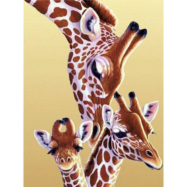 5D Diamante Pintura Jirafa Animal Bordado ArtesaníA Kit Completo Redondo Taladro Punto De Cruz 20X30CM-image