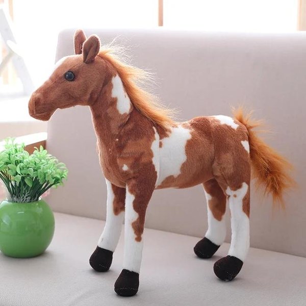 Urocza Kreatywna KreskóWkowa Symulacja Konia Pluszowa Zabawka Lalka Dekoracja Domu Ozdoby Dzieci Kawaii Zabawka Prezent Urodzinowy Dla Dziewczyny 50Cm Gray-image