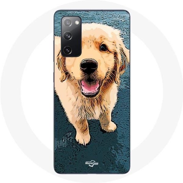Funda - Samsung - Galaxy S20 FE - Flexible - Negro - Cachorro Golden Retriever-image