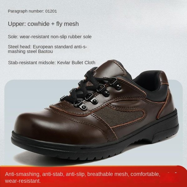 Zapatos De Seguro Laboral De Verano, Zapatos Resistentes Al Desgaste, Anti-Aplastamiento, Anti-PerforacióN, Antideslizantes, Desodorantes Y Transpirables Con Puntera De Acero 48 Black-image