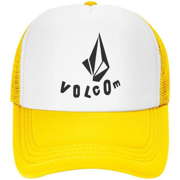 Niestandardowe Siatkowe Czapki Baseballowe Z Nadrukiem Logo Volcoms Unisex Regulowany Snapback Do PodróżY Letnie Codzienne Kapelusze PrzeciwsłOneczne Kapelusz Golfowy Adjustable żółTy-image