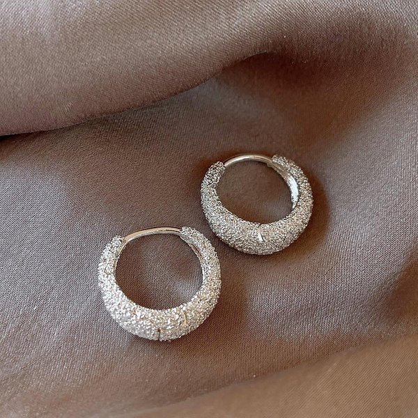 Pendientes De Aro Dorados HipoalergéNicos De Acero Inoxidable De Alta Calidad, AntidescoloracióN, Simples Y Elegantes, Pendientes De Moda Para Mujer Gray-image