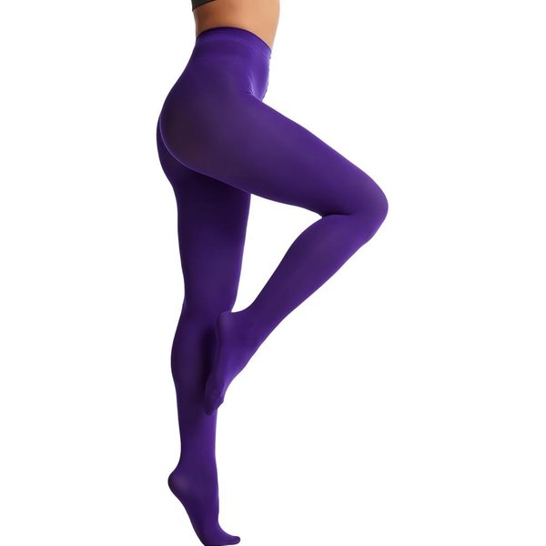 Damskie 80D Ultra MięKkie KryjąCe Rajstopy, MięKkie KryjąCe Rajstopy Z Wysokim Stanem Jednokolorowe Z Stopkami Kolorowe PońCzochy One Size(40-65Kg) Blue-image