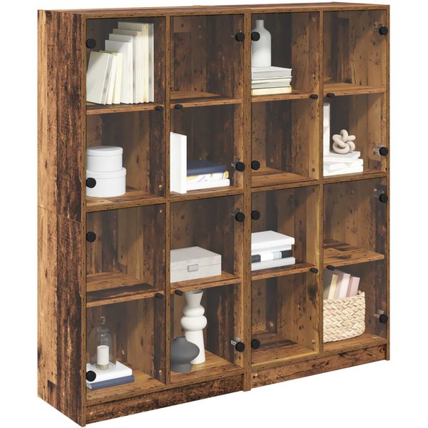 Aparador 2 Uds Aspecto Madera Recuperada 68 X 37 X 142 Cm Madera De IngenieríA-image