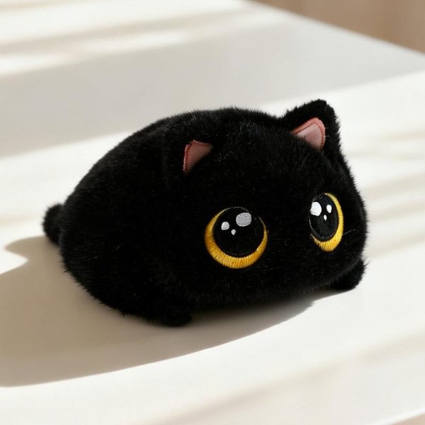 19Cm Puszysty Puszysty Kot Syjamski Kociak Czarny Kot Pluszowe Zabawki KreskóWkowy Realistyczny Kociak Lalki Worek Fasolowy Prezenty Urodzinowe Dla Dziewczynek Zabawki Dla Dzieci 19Cm-image
