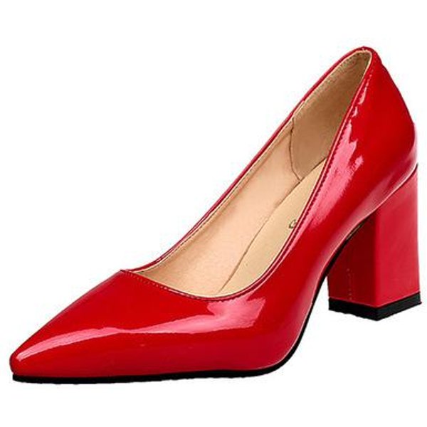 Damskie Wysokie Obcasy Seksowne Damskie Buty Na Imprezę ŚRednie Obcasy Szpiczaste Palce PłYtkie Damskie Buty Do Biura DużE Rozmiary Damskie CzółEnka Buty śLubne 43 Red-image