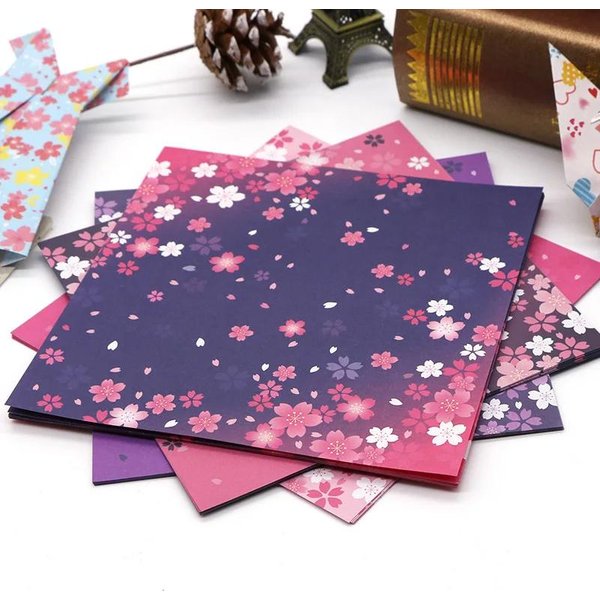 60 Sztuk JapońSkich KwiatóW Origami Dzieci RęCznie Robione MateriałY Diy Scrapbooking SkłAdany Papier RzemieśLniczy Kwadratowy WzóR Kwiatowy WystróJ RzemieśLniczy-image