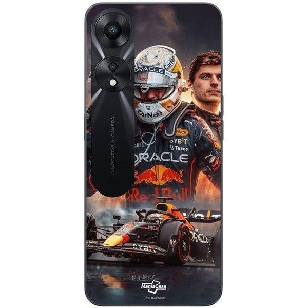 Coque Pour Oppo A78 5G Max Verstappen F1 Art Wallpaper Maniacase Negro-image