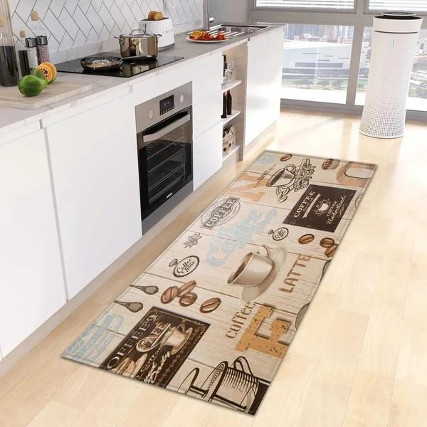 Kawa Powitalna W Stylu Wiejskim, DłUgi Dywanik Kuchenny, Zmywalna Mata PodłOgowa, Dekoracja WejśCia Do Kuchni 40X120Cm 16X47Inch-image