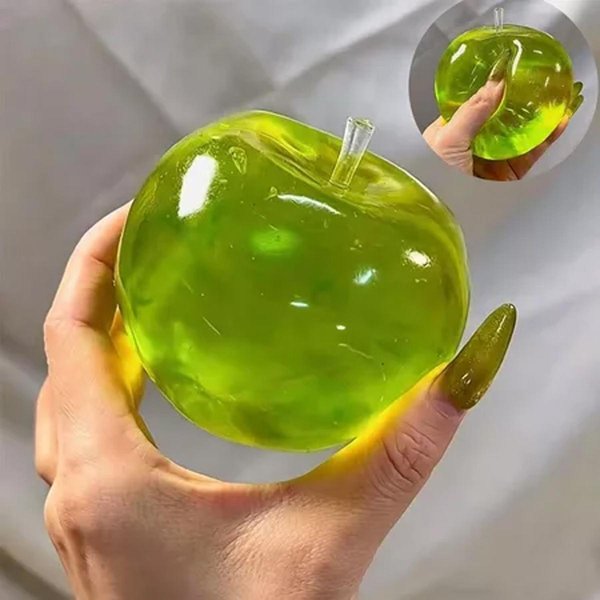 1/2 Piezas Juguete Squishy Fruta Manzana Fidget Juguete Para Apretar Alivio Del EstréS Juguete Para La Mano Fruta Anti-Ansiedad Juguete Estirable De ElevacióN Lenta Regalo Creativo Verde-image