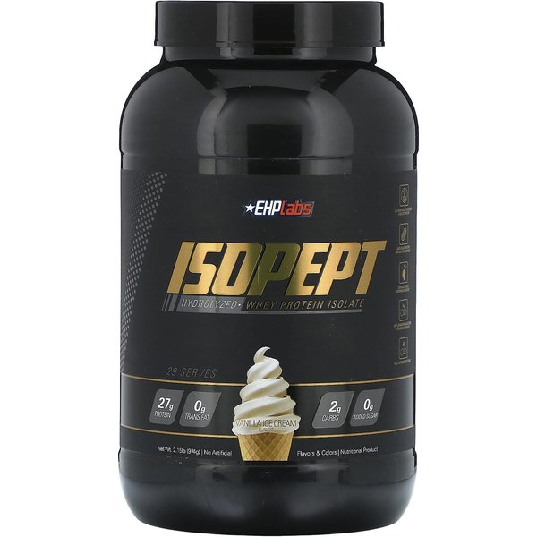 Ehplabs, Isopept, Aislado De ProteíNa De Suero Hidrolizado, Helado De Vainilla, 2.15 Lb (974 G)-image