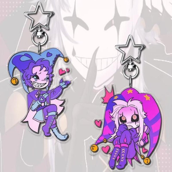 Gra The Freak Circus Pierrot Harlequin Cosplay Breloczek Akrylowy Joker Clown Breloczek Do Kluczy 1 Para Akcesorium Do Torebki Ornament Rekwizyt-image