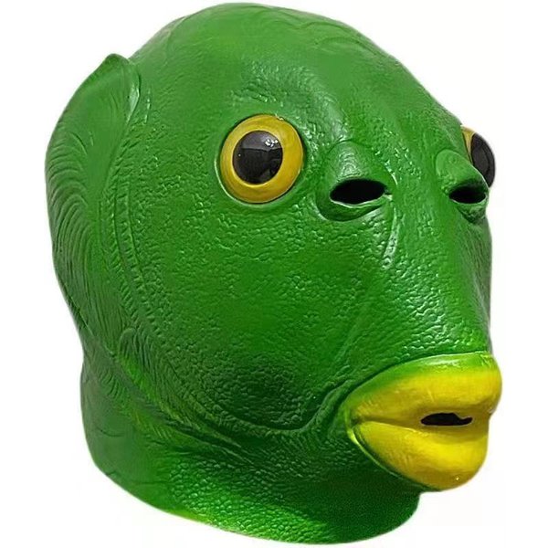Maskotka Zielony PotwóR Z Rybią GłOwą Murlok Maska Do WłOsóW Rybia Nakrycie GłOwy Urocza I Zabawna Maska Na Halloween Karnawał Imprezę Kostiumową Green-image