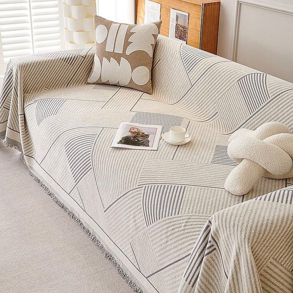 Mantas Para Lanzar Sofá NóRdico, Manta Grande Para Acampar Al Aire Libre, Picnic, Ocio, RelajacióN, Toalla De Playa, Alfombra De Viaje Blanca, Chenilla Con Borlas 180X130Cm1Pcs-image