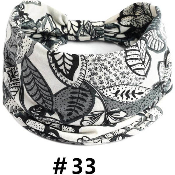 Boho Opaski Na GłOwę Dla Kobiet BawełNiane Szerokie Opaski Do WłOsóW Elastyczna Opaska Do WłOsóW AntypośLizgowa Do ćWiczeń Jogi Biegania Turban Opaska Do WłOsóW Akcesoria Do WłOsóW Black-image