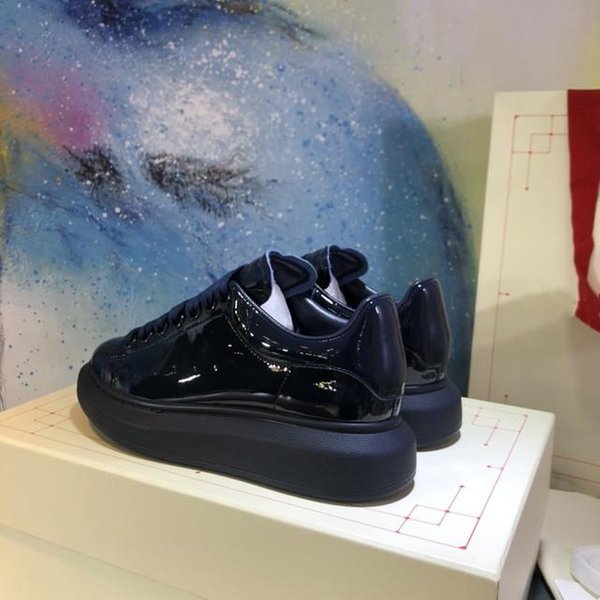 Kolorowe Jednolite Damskie Buty Sneakersowe Casualowe SkóRzane Sznurowane Buty Sportowe Popularne PłAskie Matowe GłAdkie MęSkie Sneakersy PłAskie 41-image