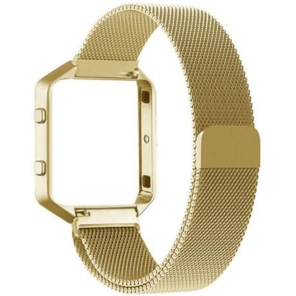 Unikalna I Regulowana MediolańSka Metalowa Opaska Na Nadgarstek Z Ramką Dla Fitbit Blaze Gold(Strap+Frame) Beige-image