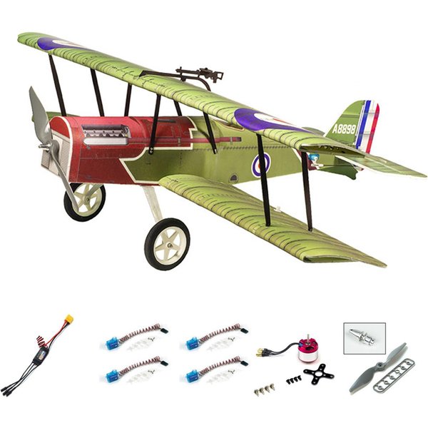 AvióN Biplano De Ala Fija Con Control Remoto De Espuma PP De 800 Mm De Envergadura Dancing Wings Hobby E33 SE5A Type 2 Verde-image