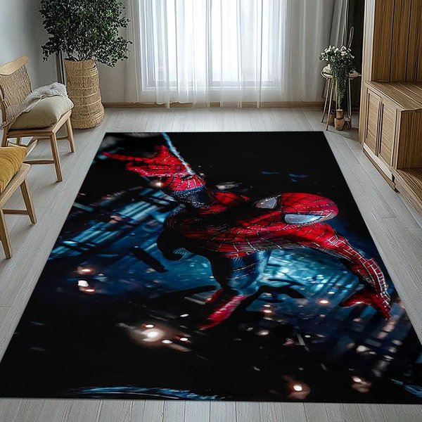 Marvel Vengadores Spider-Man Dibujos Animados Alfombra De ÁRea Antideslizante Para Sala De Estar Alfombra Suave Para Dormitorio Sala De Juegos Infantil Sofá, Felpudo DecoracióN Del Hogar 40X60Cm-image