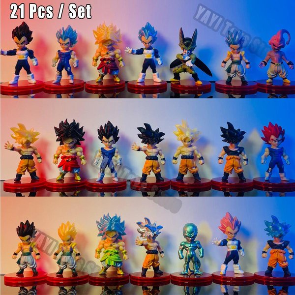 Dragon Ball Z Super Saiyanin Son Goku Model Anime Son Gohan Vegeta Broly Piccolo Majin Buu Zestaw Figurka Akcji Model Prezenty Zabawka-image