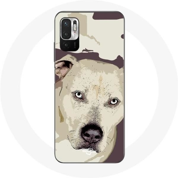 Funda - Xiaomi - Redmi Note 10 5G - Flexible - Perro Pitbull - Blanco Blanco-image