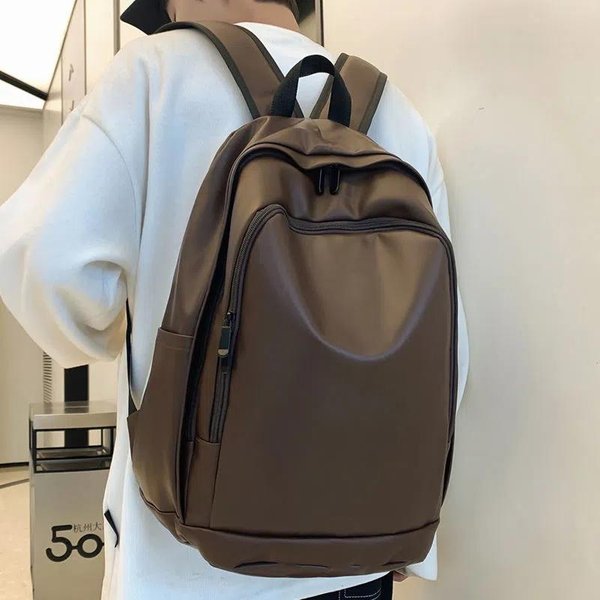 Mochila De Gran Capacidad Mochila Escolar Masculina Estudiante Universitaria VersáTil Mochila Para Ordenador Masculina MarróN-image