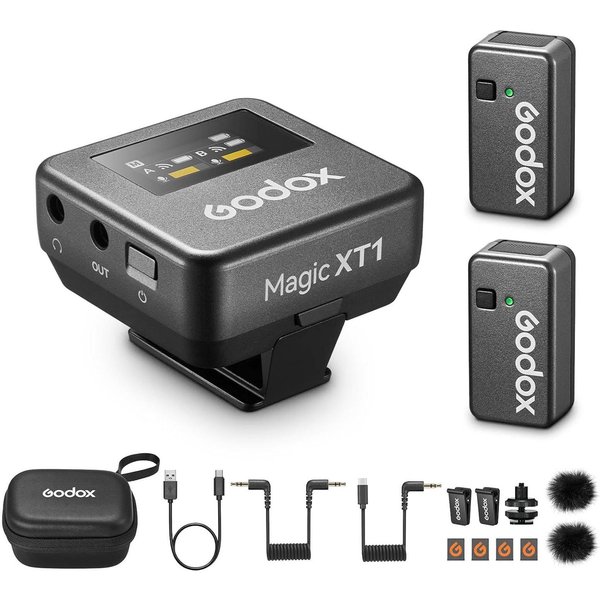 Sistema De MicróFono InaláMbrico Godox Magic XT1 One-Trigger-Two 2.4G MicróFonos Clip-On MagnéTicos Negro-image