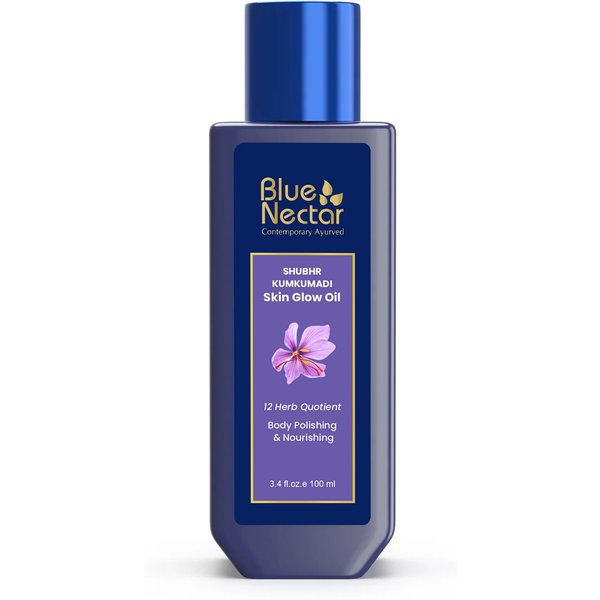 Aceite Corporal Kumkumadi NéCtar Azul Para Piel Radiante | Aceite Corporal Hidratante Para Piel Seca Con Aroma Relajante | FóRmula A Base De Plantas Para Mujeres Y Hombres (12Hierbas-image