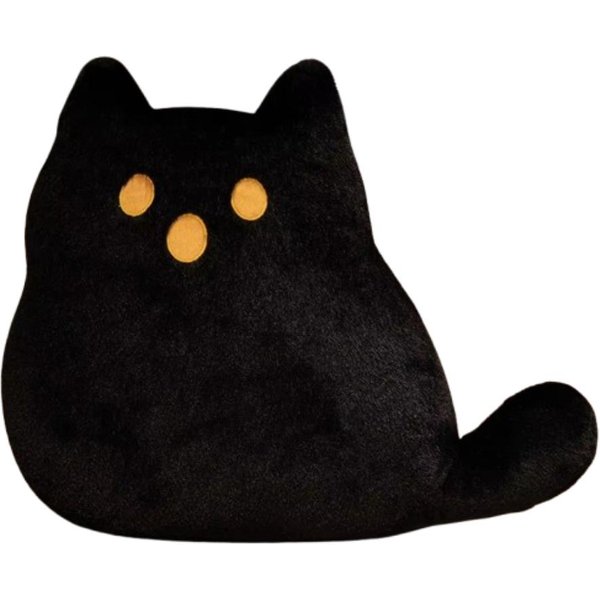 Styl Halloweenowy Duch Kot Pluszowe Zabawki BawełNa PP KreskóWka BiałY Kot Pluszowa Poduszka Uroczy Zabawny Czarny Kot Pluszowa Lalka Urodziny BożE Narodzenie Czarny-image