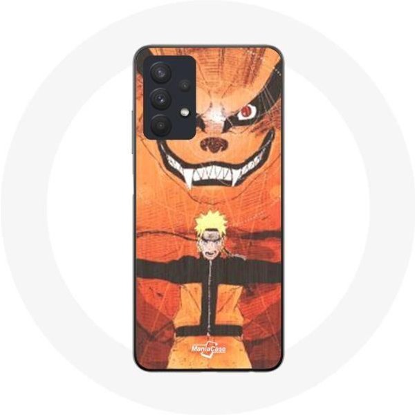 Funda - Maniacase - Samsung Galaxy A32 5G - Kurama Naruto Manga - Flexible - Blanca-image