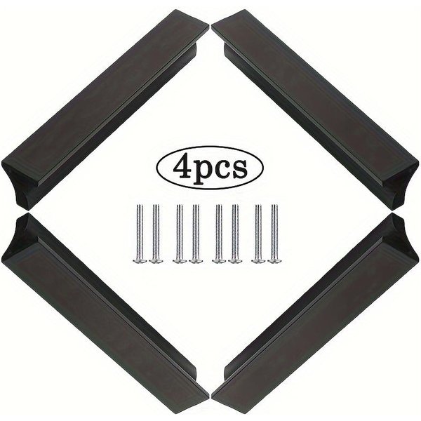 4 Tiradores Para Puertas De Cajones De Armarios, Tiradores Para Armarios, Tiradores Minimalistas Para Armarios, Tiradores Elegantes Para Puertas De Barra Para Dormitorios, Cocinas Y BañOs 4-Pack Negro-image