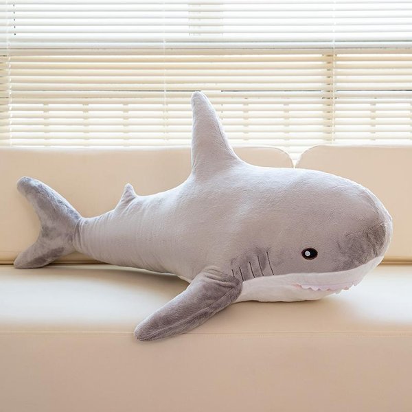 140 Cm DużE MięKkie Symulacja Uroczy Rekin Pluszowe Zabawki Kawaii Wypchane Dzieci ChłOpcy Dziewczynki Urocza Poduszka ZwierząTko Na Prezenty Urodzinowe 80CM-image