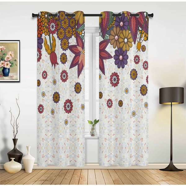 Jesienne Sowy Ptaki Lisy LiśCie ZasłOny Do Sypialni Salonu ZasłOny Okienne Rolety Kuchnia WystróJ Domu ZasłOny 135W X 60H(Cm) X1 Brown-image