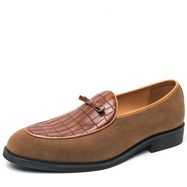 Nuevos Mocasines Marrones Para Hombre Punta Cuadrada Negros Slip-On SóLidos Zapatos Oxford De Negocios Para Hombre Talla 38-46 38 MarróN-image