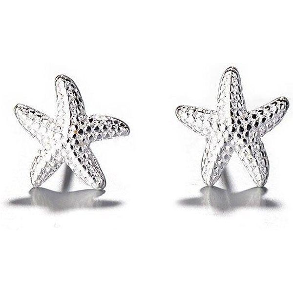 Pendientes De Plata De Ley 925 Con Forma De Estrella Para Mujer JoyeríA De Fiesta Pendientes Femeninos Mujer Moda Eh943 White-image