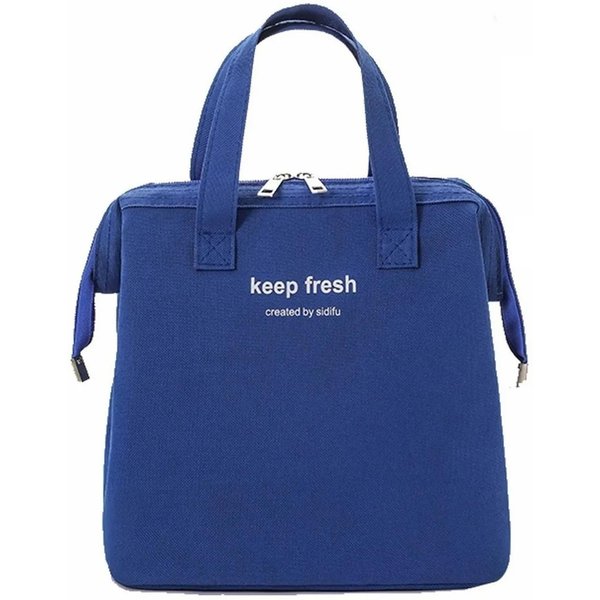 Bolsa De Almuerzo Aislada Color SóLido Tela Oxford Impermeable Cremallera MetáLica Fiambrera PortáTil Para Color Rosa-image
