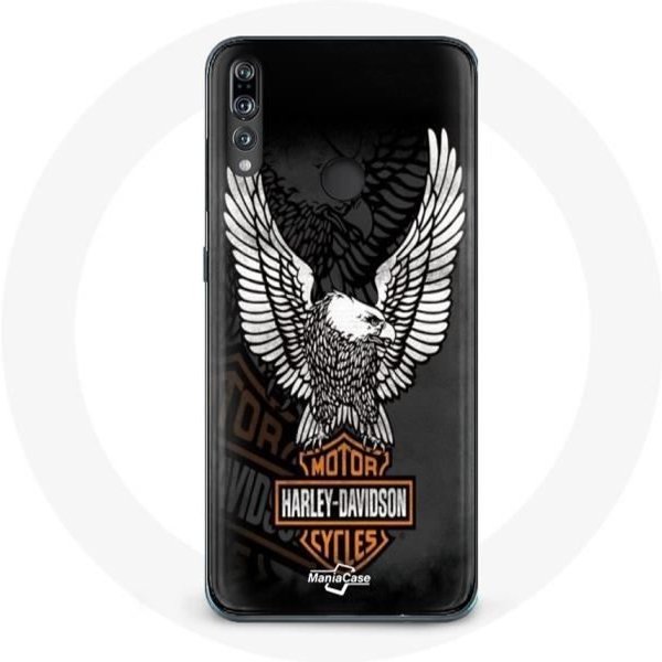 Funda - Harley Davidson - Huawei P30 Lite - Flexible - Negra - Logo ÁGuila-image