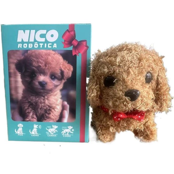 Animales De Peluche Cachorro RobóTico Realista SimulacióN Perro Robot De Felpa Interactivo Cola MoviéNdose Felpa Suave Perro Caminante Juguete Regalo Para NiñOs-image