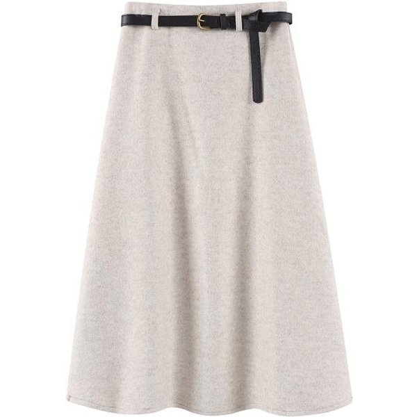 Falda Midi Negra Francesa De Invierno Para Mujer, Estilo Nuevo, Corte A, Ajustada, Tipo Paraguas, Cubre Carne XL Gray-image
