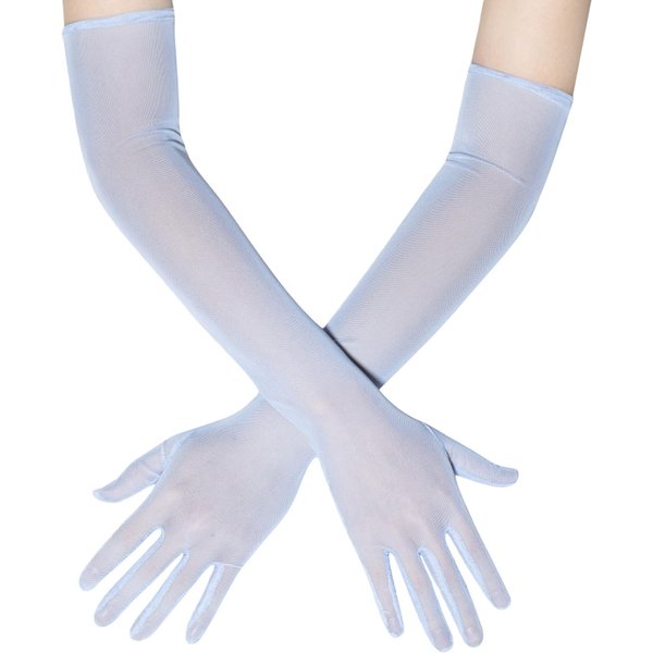 Elegantes Guantes De Brazo Extendido Tul Transparente CóModas Mangas De Brazo EláSticas Para Mujeres OcasióN Formal Y Atuendo Casual 9 Black-image