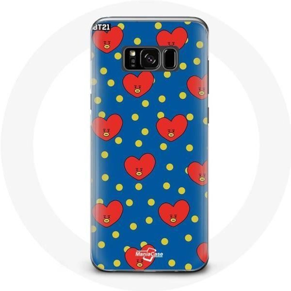 Coque Pour Samsung Galaxy S8 Plus BTS Bangtan GarçOns BT21 Tata De V Fond Bleu-image