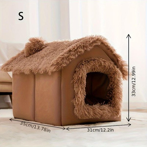 1Pc, Casa Acogedora Para Mascotas, Cama Suave Y CáLida Para Perros Y Gatos PequeñOs, Desmontable Y Lavable, Four Seasons General, Suministros Para Mascotas S MarróN-image