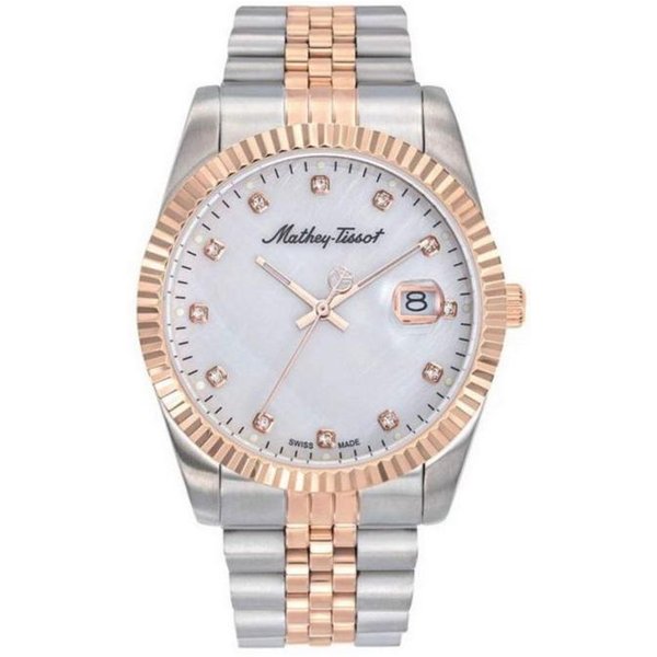 Reloj Mathey-Tissot Mathy II De Cuarzo En Dos Tonos, Acero Inoxidable Y Esfera Blanca H710RA Para Hombre Blanco-image