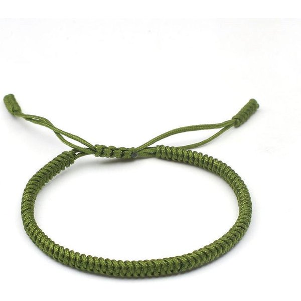 Pulsera Budista Tibetana De La Suerte Tejida A Mano Ajustable Nudo King Kong Hilo Rojo Pulseras Con Colgantes Para Mujeres Hombres Pareja Amante White-image