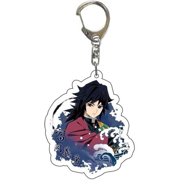 Llaveros De Anime Llavero Demon Slayer Kimetsu No Yaiba AcríLico Llavero Lindo Divertido Dibujo Animado Para Amigos Black-image