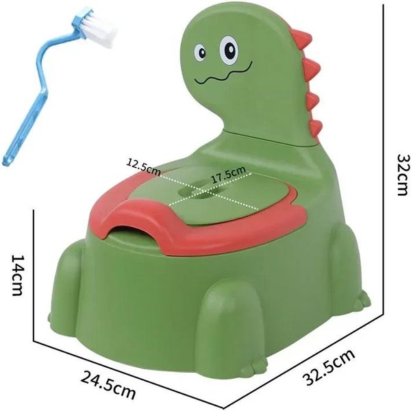 Nocnik Dla Dziecka KreskóWka Dinozaur ChłOpiec Dziewczynka PocząTkująCy Nocnik Niemowlę MałE Dziecko Pogrubiony Pisuar Odporny Na Zachlapania Pisuar Dla Dzieci ArtykułY Toaletowe Zielony-image