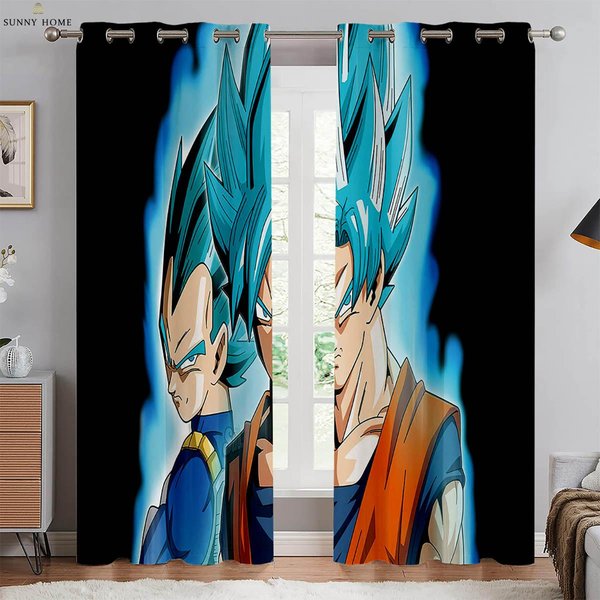 Cortinas De 2 Piezas Con Estampado De Anime JaponéS Adecuadas Para Dormitorio De Residencia, Sala De Estar, Cocina, Cortinas Decorativas Para Las Cuatro Estaciones W50Xh140(Cm)X2Pcs&Rod Pocket-image