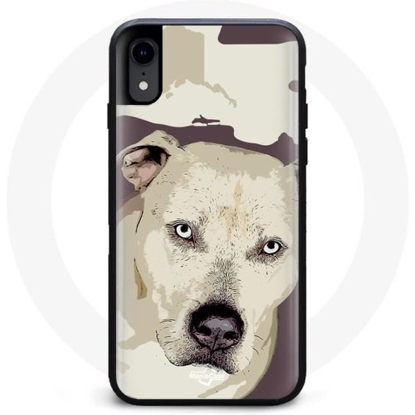 Funda De TeléFono - Maniacase - Iphone XR - Perro Pitbull - Flexible - ProteccióN Contra Golpes Blanco-image